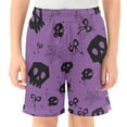 thumbnail image 2 of Skull Head Web Bow Pattern Athletic Shorts Breathable with Comfort Fit Drawstring Casual Sweatshorts X-Small, 2 of 9