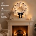 thumbnail image 6 of Halloween Glowing Ghost Wreath, Light-up Spooky Wreath with 12 Ghost Decor, RC, 6H Timer, Ideal for Halloween Party (D 16x3inch), 6 of 9