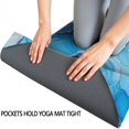 thumbnail image 3 of Blue Gold Marble Pattern Hot Yoga Mat Towel Non Slip for Hot Yoga - Quick-Drying Yoga Mat Cover with 4 Corner Pockets with Travel Bag - Hot Yoga Towel Non Slip Grip Moisture Wicking Sweat 70"x26", 3 of 6