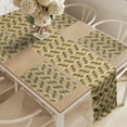 thumbnail image 2 of Ambesonne Earth Tones Table Runner & Placemats, Asymmetric Lines, Placemat 4 pcs + Runner 12"x90", Brown Mustard White, 2 of 2