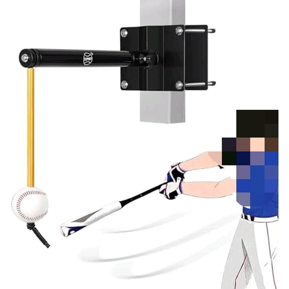 Baseball & Softball Batting Trainers for Beginners and Pros, Locking Post Style Tether Ball Set, Swing Trainer for Hitting Training Equipment, Easy Install on 3"-6" Round & 2"-6" Square Posts