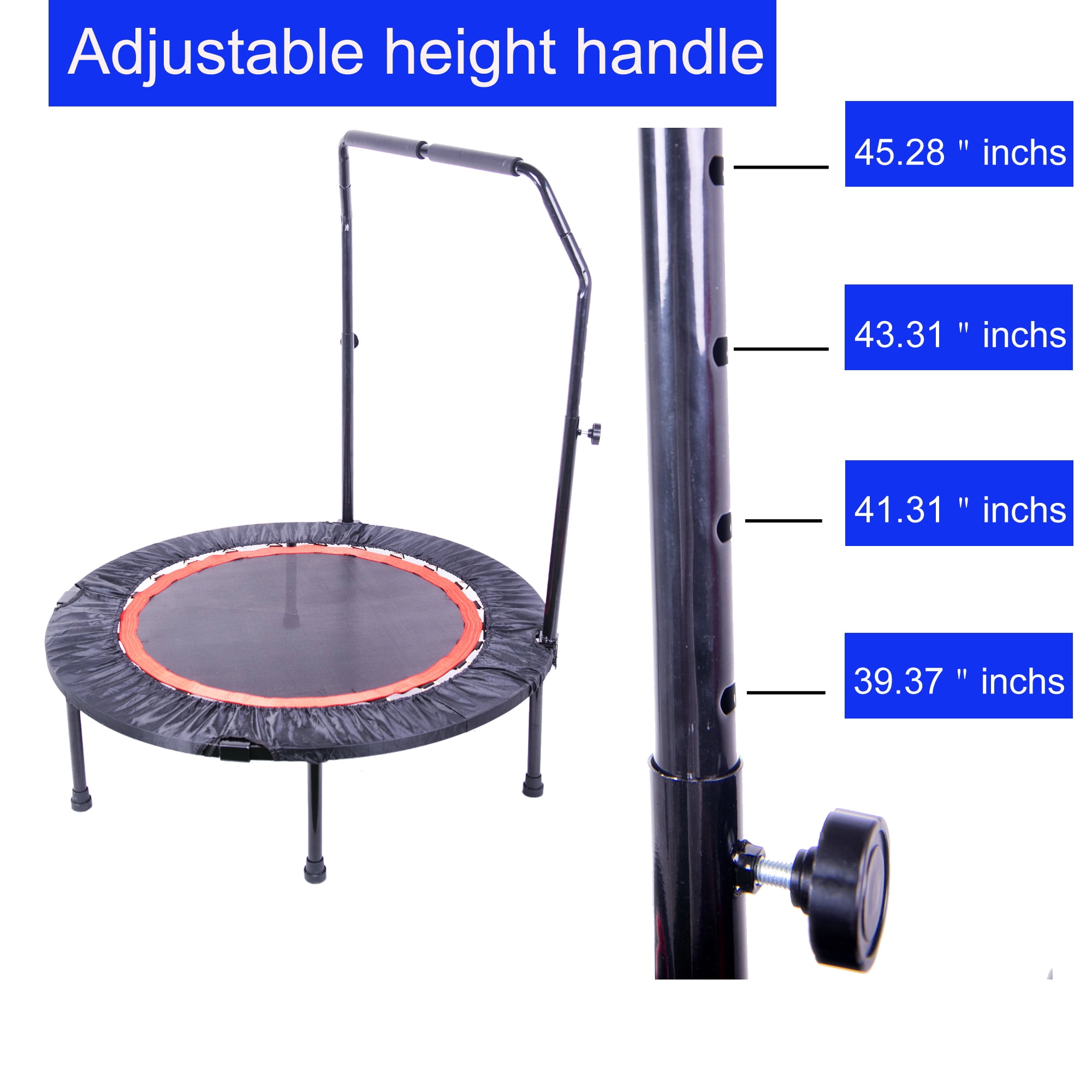 Cfowner 40 Inch Mini Exercise Trampoline for Adults or Kids, Indoor Fitness Rebounder Trampoline with Safety Pad