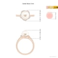 thumbnail image 5 of Angara Freshwater Cultured Pearl Overlapping Halo Ring in 14K Rose Gold for Women | June Birthstone Jewelry for Her, 5 of 8
