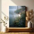 thumbnail image 6 of Sunrise Floral Landscape Watercolor Canvas Print, Living Room Bedroom Dining Room Office Hotel Decor, 6 of 8