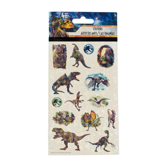 12 PACK-Jurassic World 4 Sheet Sticker Flip Pack