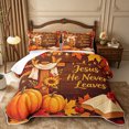 thumbnail image 2 of Erosebridal Fall Harvest Twin Quilt Set 2 Pieces,Autumn Pumpkin Twin Coverlet Set,Coffee,1 Bedspread and 1 Pillowcase, 2 of 7