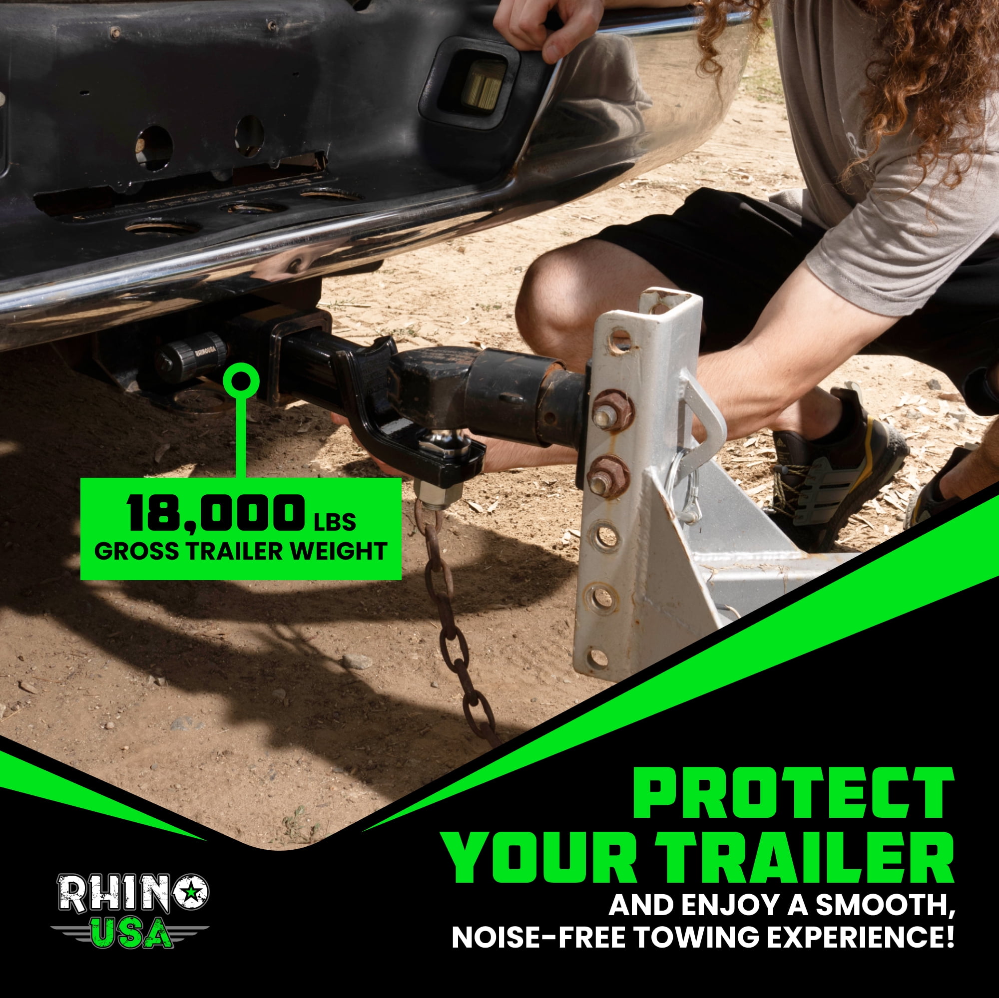 Rhino USA Trailer Hitch Pin (2.5 Inch) Patented 5/8" Locking Receiver Hitch Pins for Class V Hitches