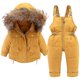 thumbnail image 1 of Chaqueta de plumón y pantalones de plumón 2 piezas, abrigo de invierno para niñas y niños con capucha, trajes de esquí para niños, 1 of 3