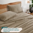 thumbnail image 2 of 1000 Thread Count Bed Sheet Set, Sateen Weave Luxury Deep Pocket Sheet Set, Premium Hotel Quality Sheet Set, Egyptian Cotton Blend King Sheet Set - Taupe, 2 of 9