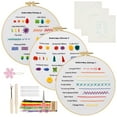 thumbnail image 2 of Embroidery Starter Kit for Beginners Adults Colorful Patterns Embroidery Stitch Kit DIY Embroidery Stitch Practice Kit with Embroidery Hoop Scissors Threading Tool and Thread Remover for, 2 of 10