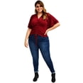 thumbnail image 4 of Blusa de largo ajustable talla extra, modelo 1731 (vino) vino 42 Roman Fashion Blusa extra 1731, 4 of 5
