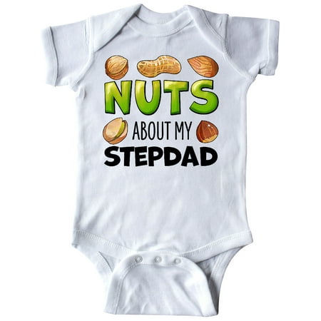 

Inktastic Nuts About My Stepdad Peanut Almond Pistachio Gift Baby Boy or Baby Girl Bodysuit
