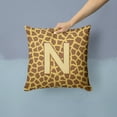 thumbnail image 2 of Letter N Initial Monogram - Giraffe Fabric Decorative Pillow, 2 of 4