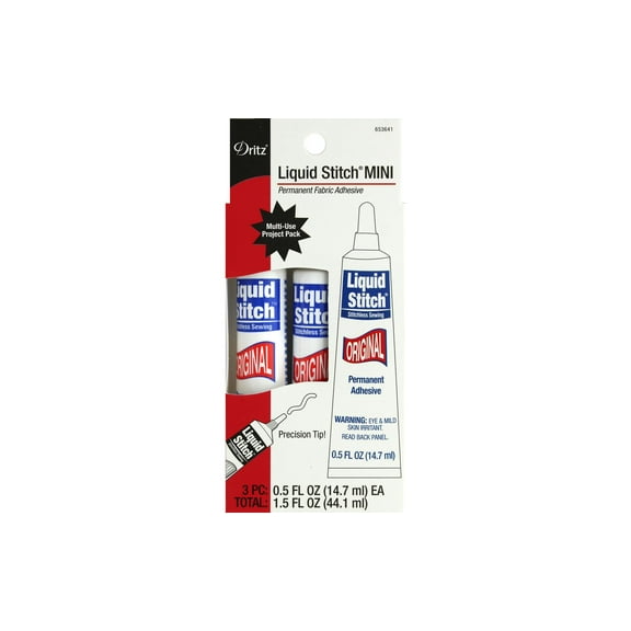 Dritz Liquid Stitch Permanent Adhesive Mini 3/Pkg-.5oz