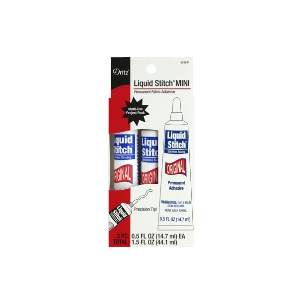 653641 DRITZ LIQUID STITCH FABRIC ADHESIVE MINI 5OZ 3PC