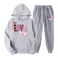 thumbnail image 2 of Feancey Deal of The Day Womens Hooded Sweat Suit 2025 Trendy Valentines Day 2 Piece Sets Teen Girls Casual Love Printed Hoodies and Jogger Pants Two Piece Tracksuit Set Gray XXL, 2 of 6