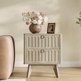 thumbnail image 3 of SICOTAS 21.02" Wide 2-Drawer Nightstands Set of 2,Nordic Modern Bedside Table with Large Drawers & Elegant Gold Square Handle for Bedroom, Living Room, Entryway - Light Oak, 3 of 12