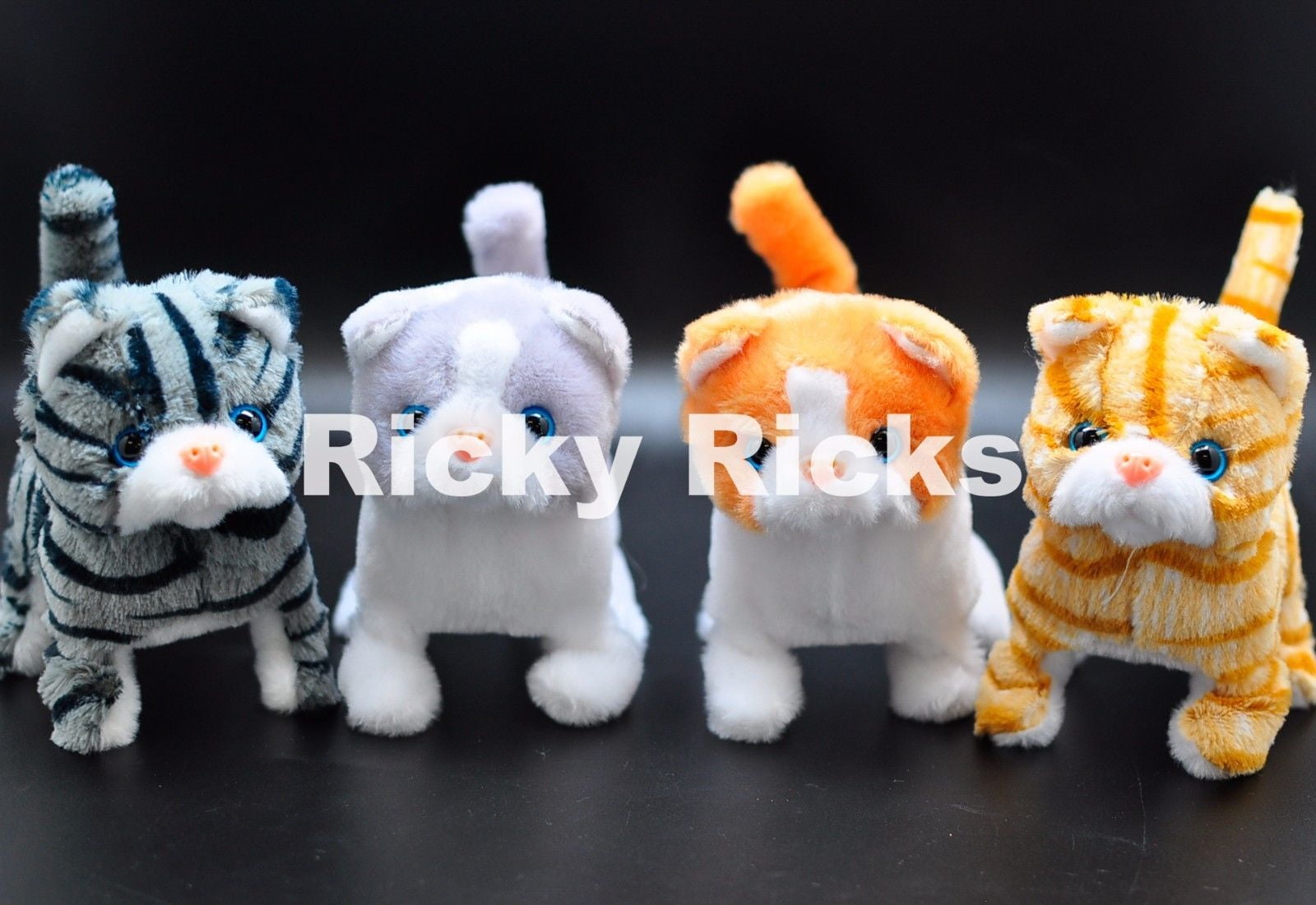 Walking Cat Toy Plastic Kitty With Realistic Sounds Furry Cute Mechanical Plush | eBay