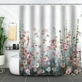 thumbnail image 4 of Colorful Flowers Shower Curtain for Bathroom, Pink Floral Wildflower Plants Curtain, 72 x 72 inch, 4 of 7