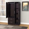 thumbnail image 3 of Better Home Products Symphony Wardrobe Armoire Closet with Two Drawers Tobacco, 3 of 6