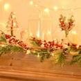 thumbnail image 4 of Gomaty 6ft Red Berry Christmas Garland with Pine Cone, Artificail Greenery Garland with Pine Leaves Red Berries and Pine Cones for Holiday Front Door Mantel Table Home Decor, 4 of 7