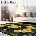 thumbnail image 2 of Flatwoven High Traffic Area Rug, Vintage Black Gold Non Slip, Non Slip, Stain Resistant, Washable Area Rugs for Living Room, Bedroom(Gold, 2X3), 2 of 8