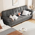 thumbnail image 5 of 83.5" 3 Seater Sofa Couch with Deep Seats and Removable Pillows, Teddy Fleece Comfy Couch, 5 of 7