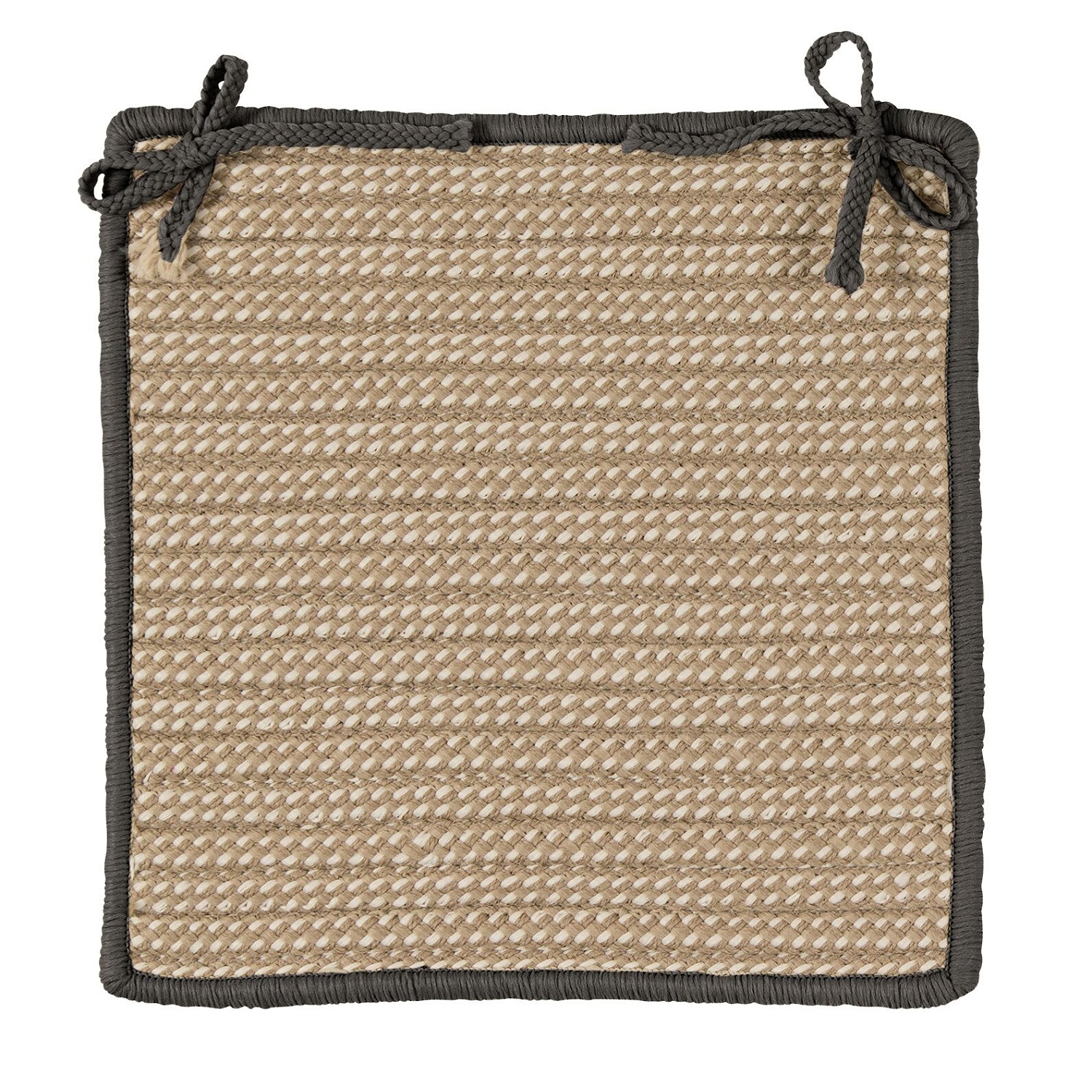 Set of 4 Gray and Beige Handmade Braided Chair Pad 15 ...