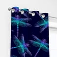 thumbnail image 3 of Coolnut Room Darkening Window Curtains Panels Drapes Dragonfly Thermal Insulated Grommet Blackout Curtains 84x55in 2 Panels, 3 of 5