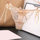 thumbnail image 2 of Gibobby Panty sexy Ajuste Tanga encaje sexy para mujer Bragas encaje cintura Ropa interior algodón （Beige，Talla única), 2 of 4