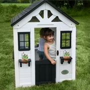 Backyard Discovery Sweetwater White Cedar Wooden Kids Playhouse, Play Kitchen, Snack Bar