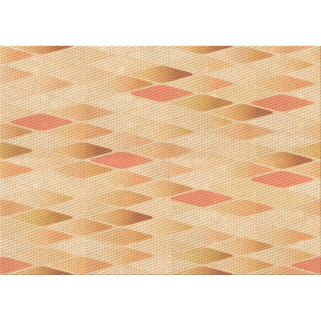 Ahgly Company Tapis d'Intérieur Lavables en Machine, Rectangle, Zone de Transition Orange, 4' x 6'