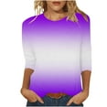 thumbnail image 1 of Hauts à Manches 3/4 pour Femmes Mode T-Shirt Imprimé Mi-Longueur Blouse Col Rond Hauts Décontractés T-Shirts pour Femmes Mode T-Shirts à Manches 3/4 pour Femmes, 1 of 5