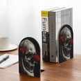 thumbnail image 5 of Naloa Realistic Rose Skull 2 Pcs Bookend Large Capacity Office Book Ends for Home Office Library School Study Decoration, 5 of 8