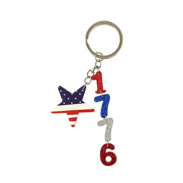 YUELONGHU Three Holiday Theme Key Ring Five Point Star Pattern Daily Carry for Outdoor Travel Use