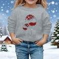 thumbnail image 2 of DHFJKG Kids Santa Pullover For Boys Girls Red Tall Glass Printed Round Neck Long Sleeved Loose Fit Top Hoodless Child Winter Casual Holiday Tops, 2 of 4
