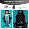 thumbnail image 4 of WINGOMART Ergonomic Gaming Chair with Footrest, High Back Faux Leather Gaming Chair With RGB led light and Adjustable Armrest Height Adjustable Swivel, 4 of 5