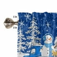 thumbnail image 5 of Merry Christmas Kitchen Curtains and Valances Set, Navy Blue Truck White Xmas Pine Tree Snowflake Rod Pocket Window Valance Window Curtain Panels for Living Room Bedroom Laundry, 27.5x36in, 3 Pieces, 5 of 7