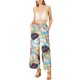 thumbnail image 2 of Pantalones de pierna ancha tropicales de cintura alta con cordón bohemios florales para mujer M Rosa, 2 of 7