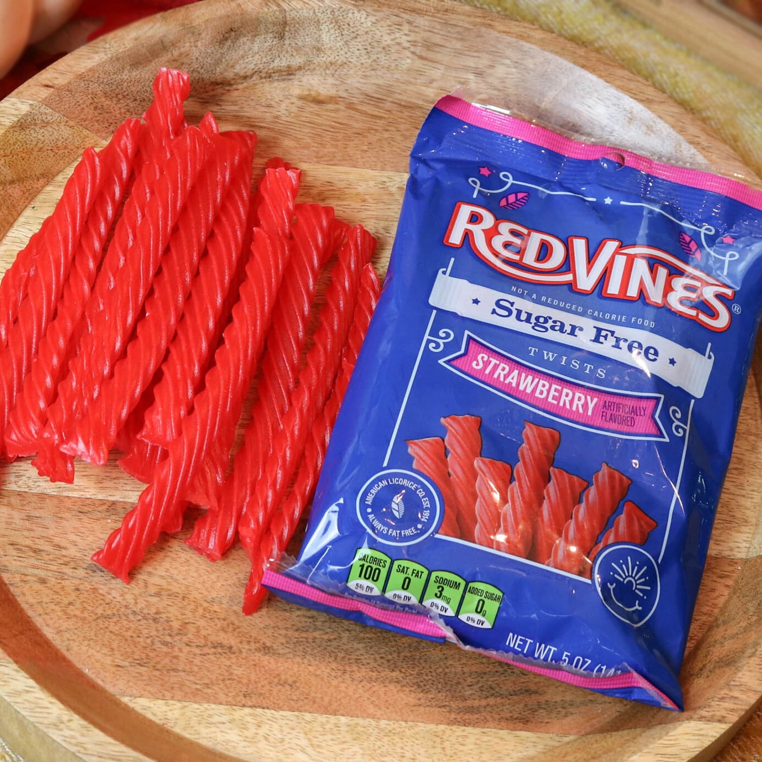 (2 pack) Red Vines Sugar Free Strawberry Candy Twists, 5oz Bag