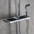 thumbnail image 5 of Iumwxz Direct Shower Caddy Shelf for Slide Bar Bathroom Shower Rack Organizer with Hooks for Towels Holds Soap Shampoo Cups No Drill Installation Fits 7 Pole Sizes, 5 of 9