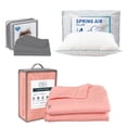 thumbnail image 1 of Colcha Individual Acabado Ultrasónico Trinity Rosa + Juego de Sábanas + Almohada Osos, 1 of 8