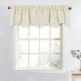thumbnail image 4 of NICETOWN Blackout Curtain Valances for Windows, Rod Pocket Scalloped Valance Blackout Curtain Tier for Bedroom Living Room Kitchen, Beige, 52"x18", 1 Piece, 4 of 7