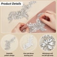 thumbnail image 4 of 1 Pair Handmade Glass Rhinestone Nylon Cloth Flower Embroidery Lace Appliques for Costume Accessories Clear 205x100x5mm, 4 of 6