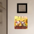 thumbnail image 3 of 12 Inch Wall Clock Battery Operated Square Clock Decorative for Office, Kitchen, Outdoor, Living Room，Cute Pig Fence Sunflower Creative Pattern, 3 of 4