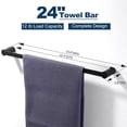 thumbnail image 3 of WOWOW  Matte Black Bathroom Hardware Set of 4 ，Including Towel Bar Toilet Paper Holder Towel Ring Single Coat Hook, 3 of 7