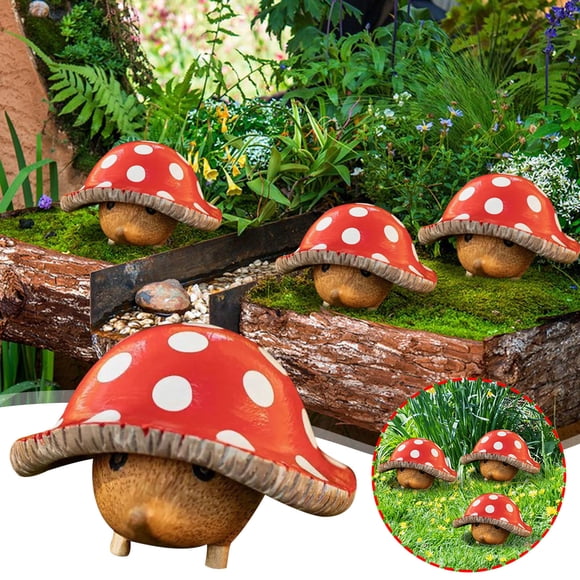 Hedgie Garden Of Fungi Ornament Garden Mushrooms Hedgehog Mushrooms Sculpture Hedgehog Mushrooms Hedgehog Mushrooms Outdoor