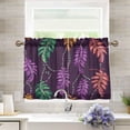 thumbnail image 6 of Ryvnso Mardi Gras Feathers Half Curtains Sets Tier 2 Panels Short Curtain Rod Pocket 27"W x 24"L, 6 of 7