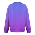 thumbnail image 5 of Miluxas Women's Loose V Neck Sweatshirt Loose Long Sleeve Gradient Printed Fashion Casual Dropped Shoulder Sweatshirt Top Purple M(M), 5 of 5