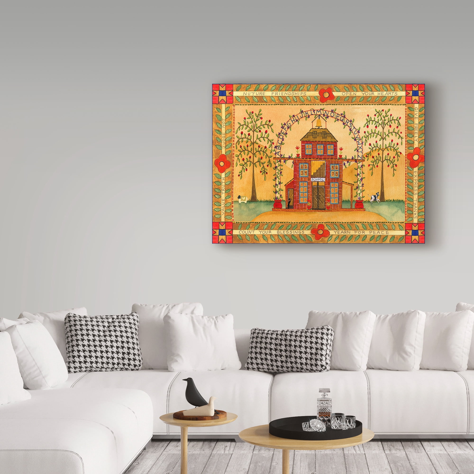 Trademark Fine Art 'School House Blessings Nurture Friendships' Canvas Art by Cheryl Bartley